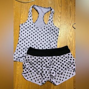 Lululemon racerback tank and short set, size 2